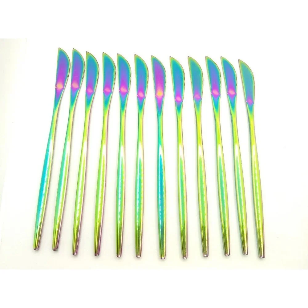 Iridescent Rainbow Stainless Steel Dinnerware Set - Multicolor